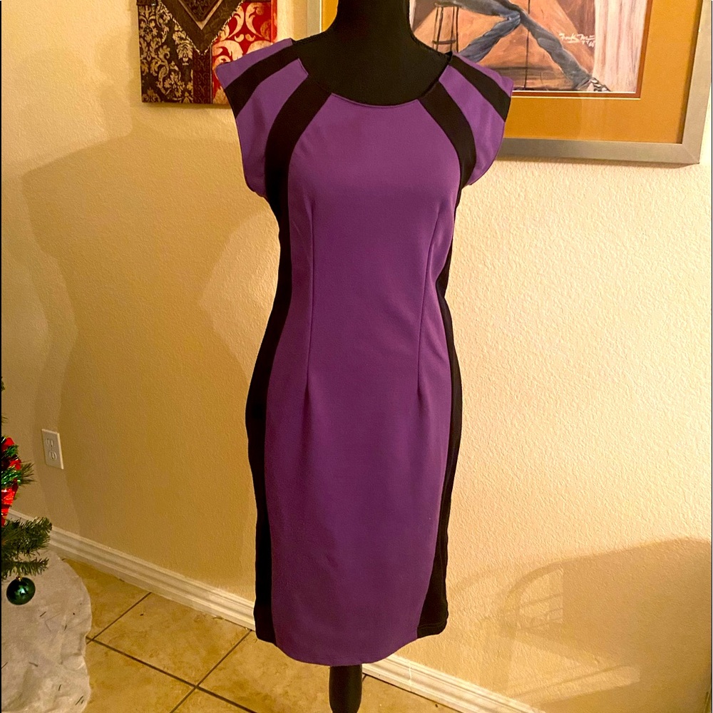 Purple and Black Body Con